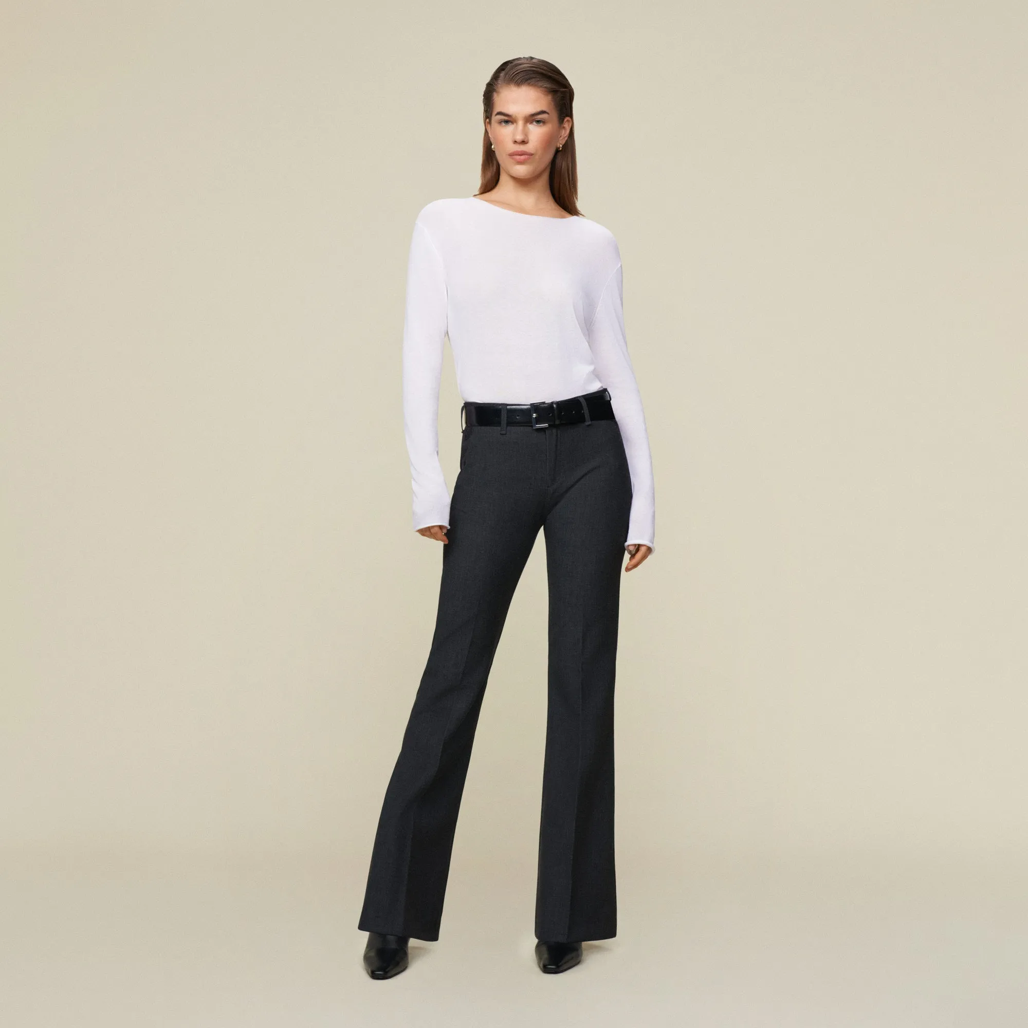 Silvia Suple Roble Wool - High Rise Flare