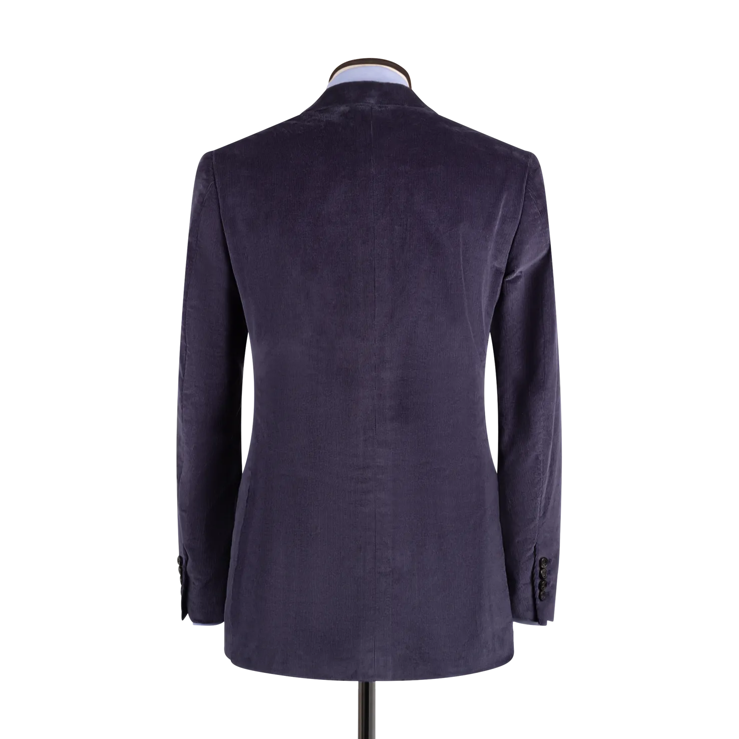 Single Breasted Notch Lapel Jacket in Navy Corduroy