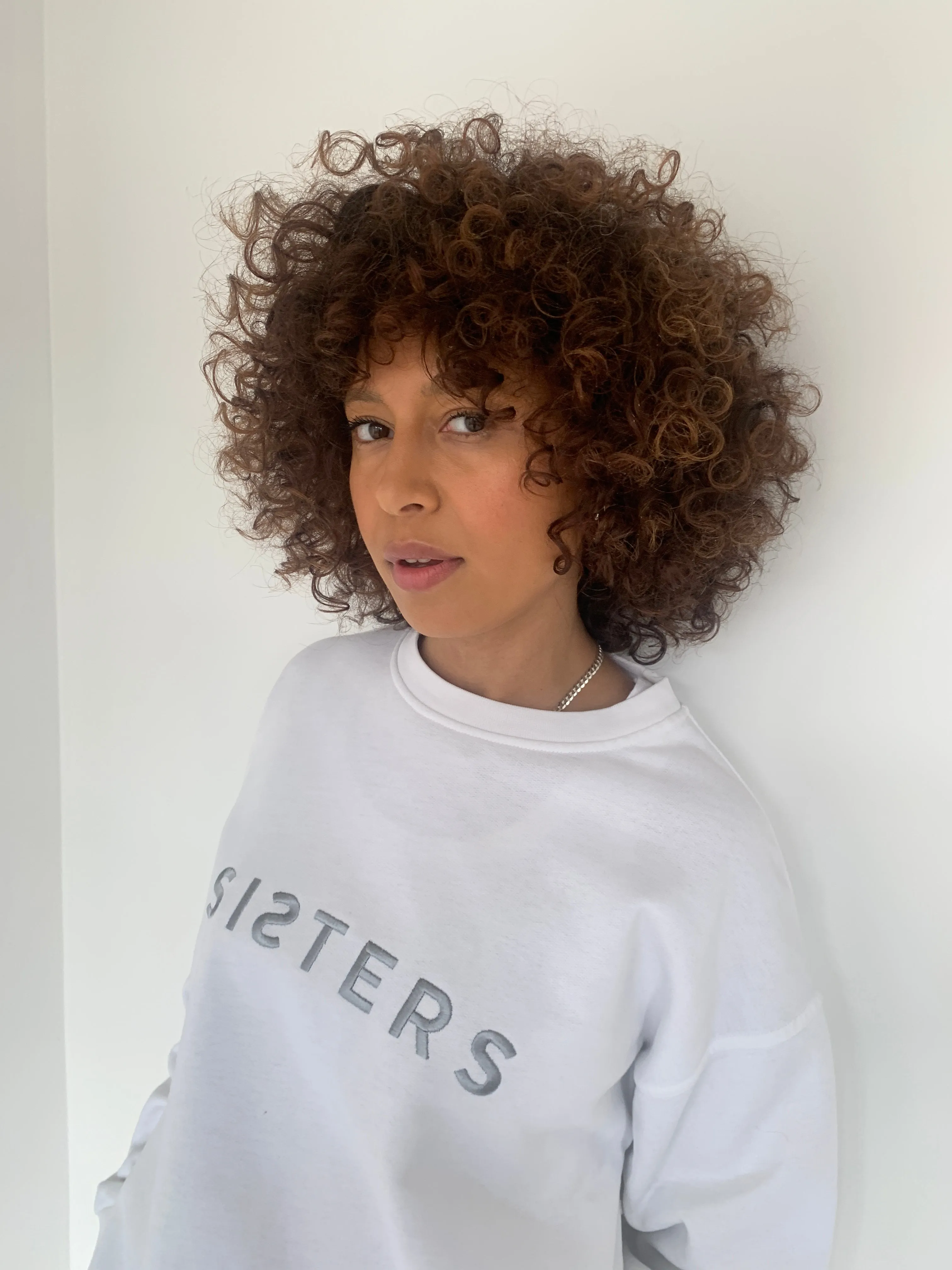 SISTERS embroidered sweatshirts. Medium
