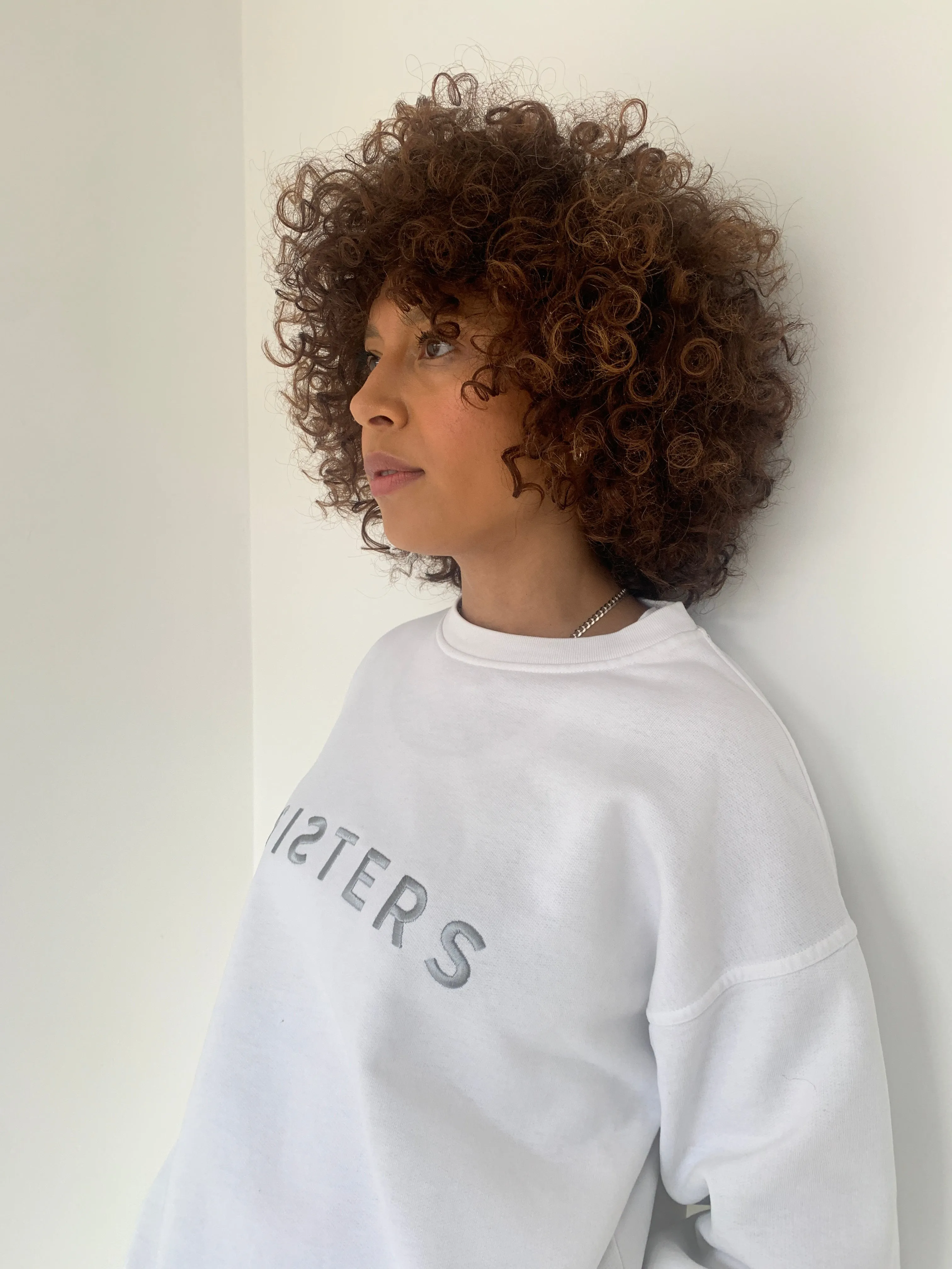 SISTERS embroidered sweatshirts. Medium