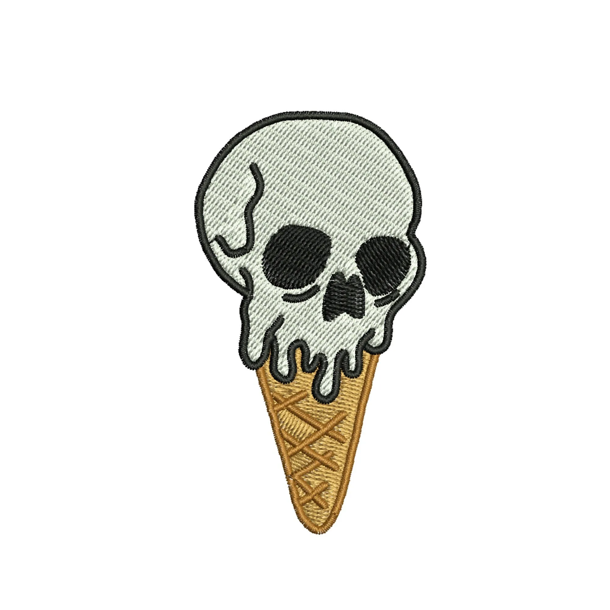 Skull Ice Cream Embroidered Crewneck Sweater