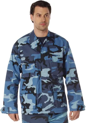 Sky Blue Camouflage - Military BDU Shirt - Polyester Cotton Twill