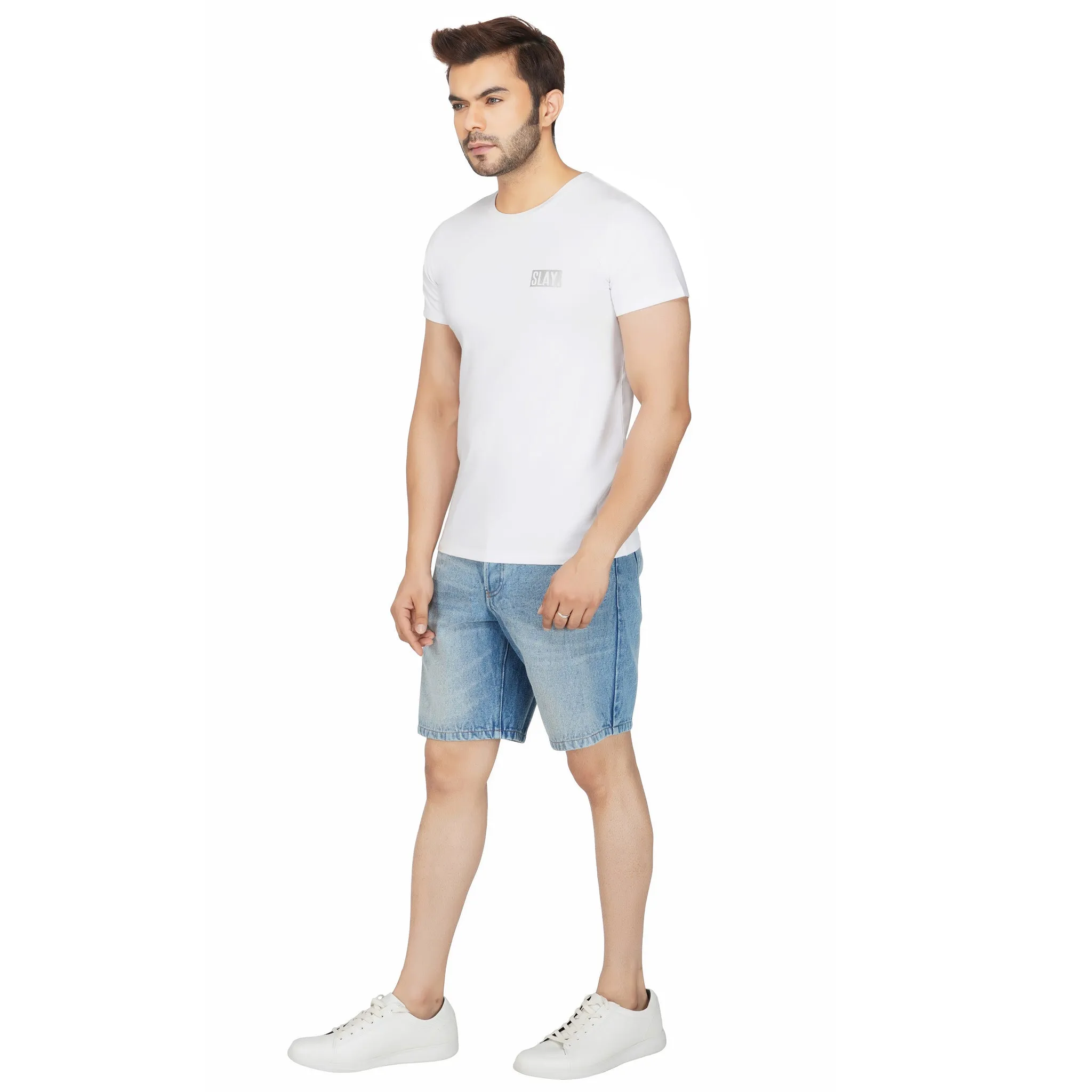 SLAY. Men's Enzyme Wash Denim Shorts