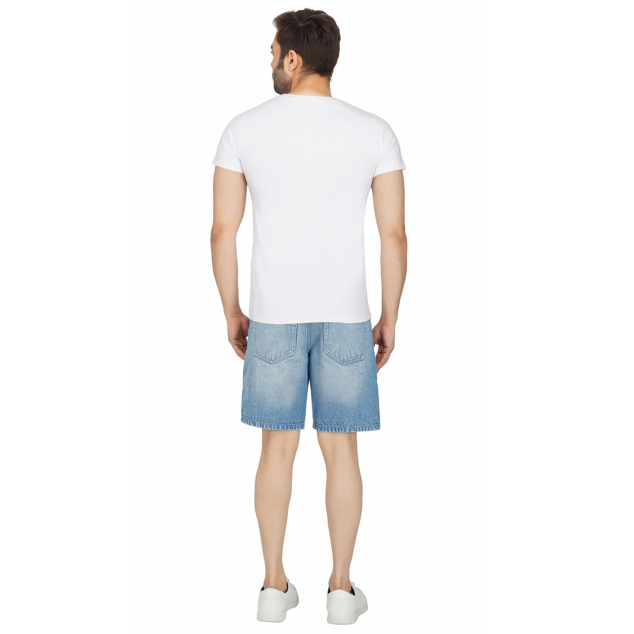 SLAY. Men's Enzyme Wash Denim Shorts