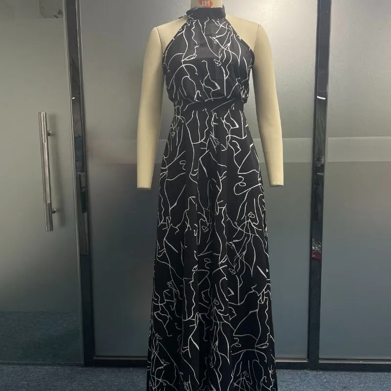 Sleeveless Art Print Jumpsuit