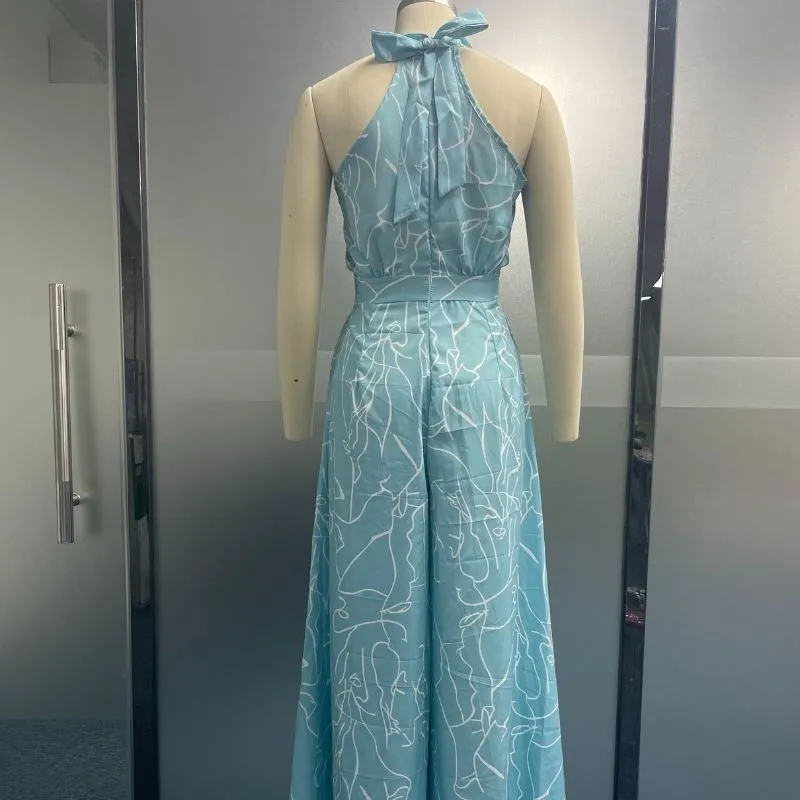 Sleeveless Art Print Jumpsuit