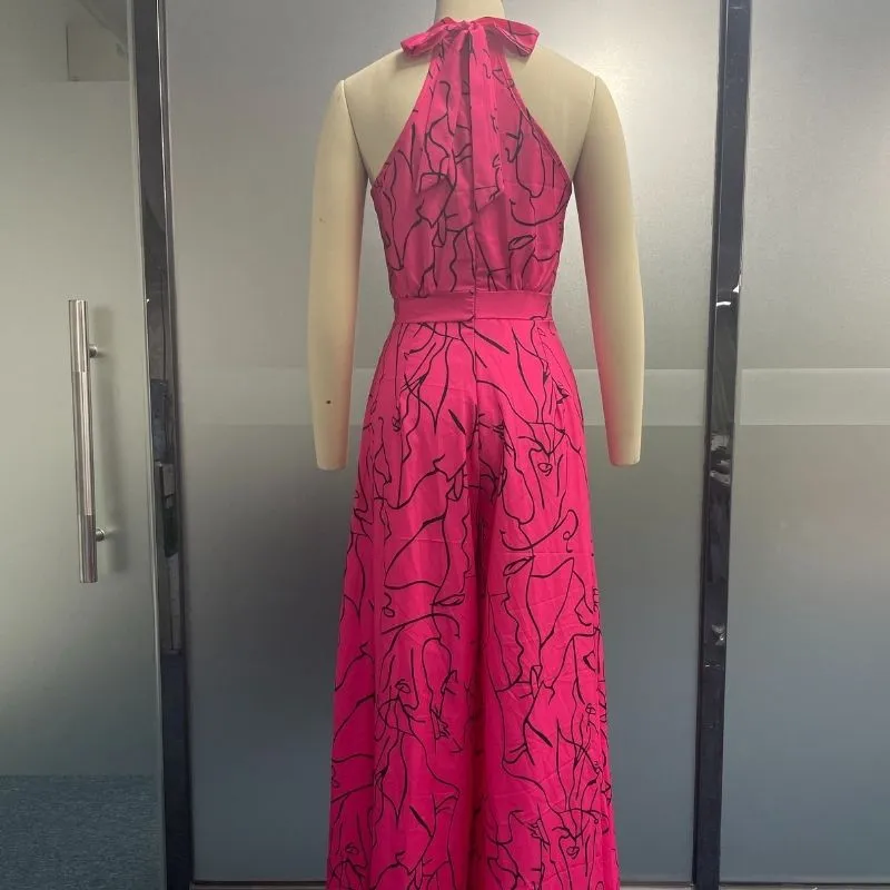 Sleeveless Art Print Jumpsuit