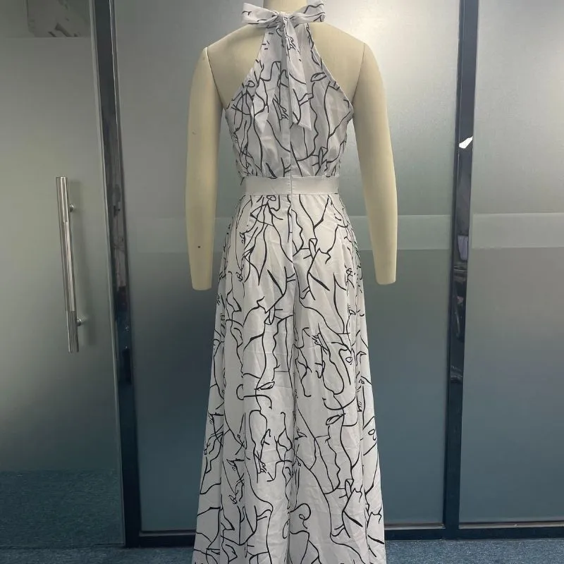 Sleeveless Art Print Jumpsuit