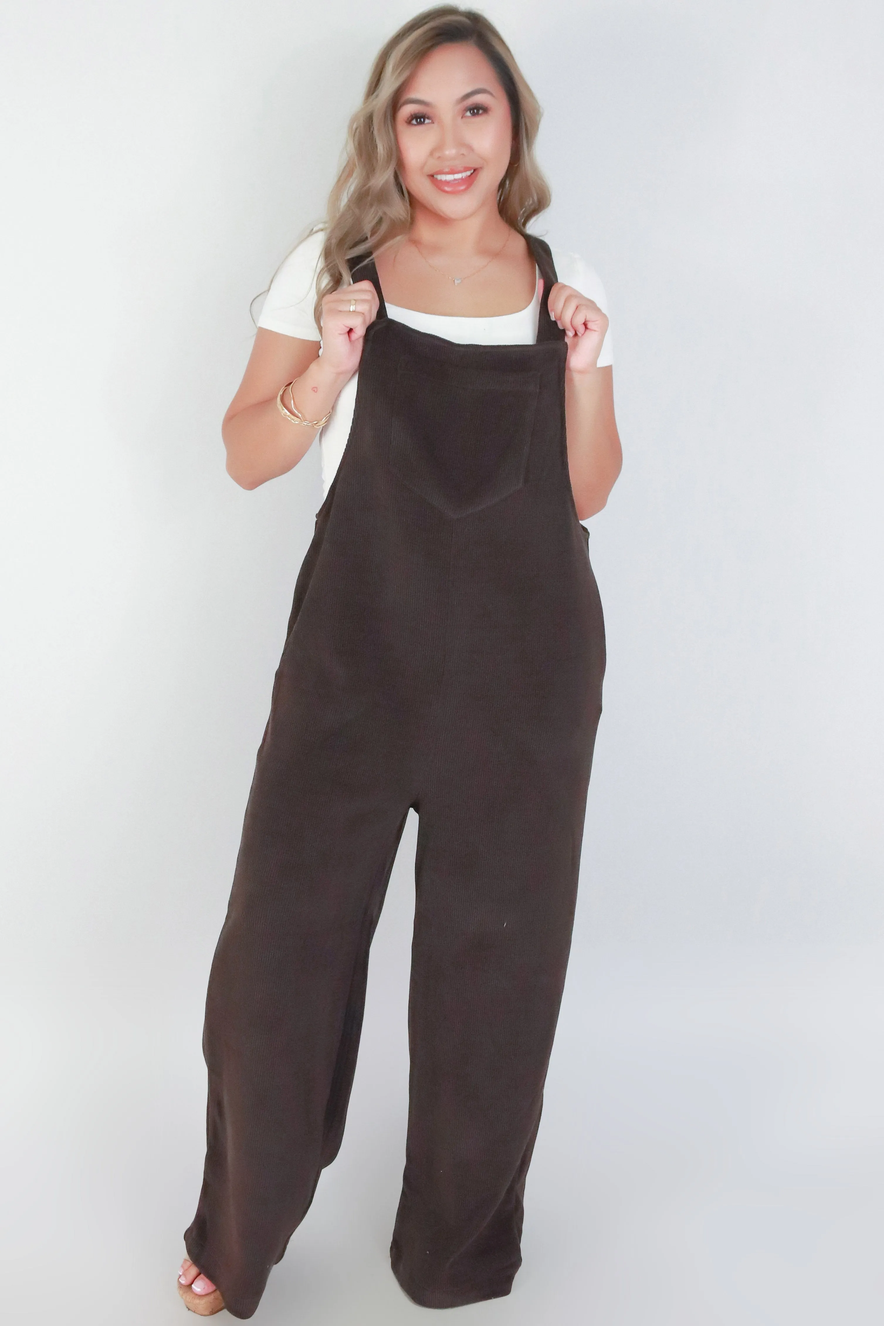 SLEEVELESS CORDUROY OVERALLS