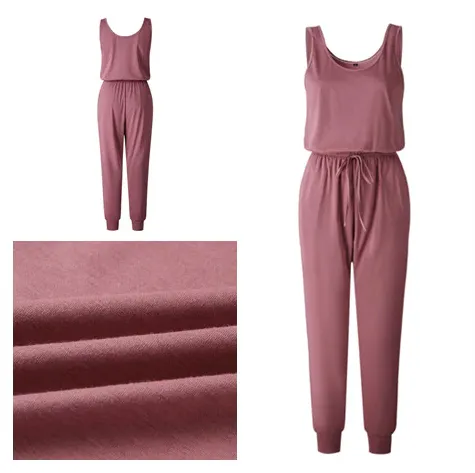 Sleeveless Laced Up Belt Jumpsuit Romper w/Pockets