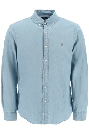 slim fit shirt in stone-washed chambray 710548538001 CHAMBRAY