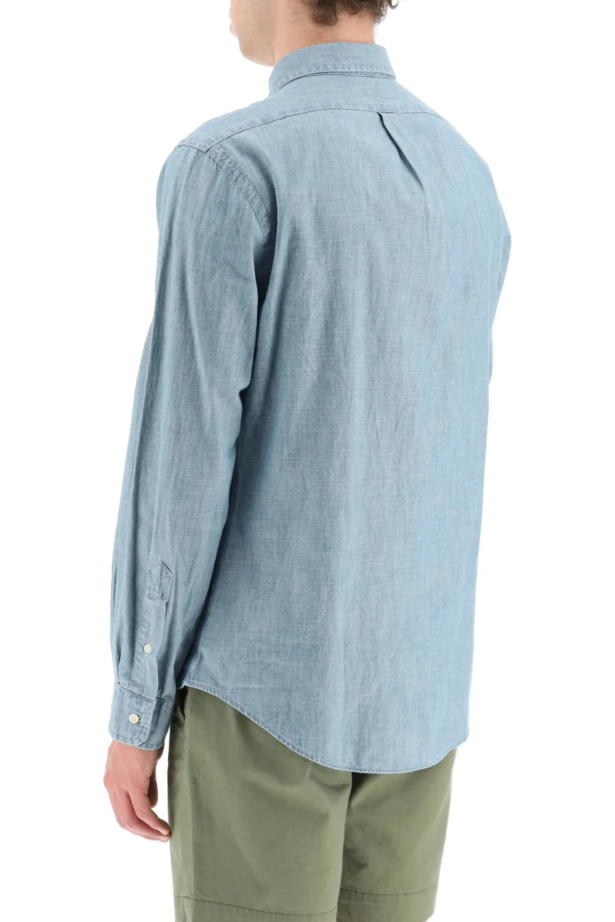 slim fit shirt in stone-washed chambray 710548538001 CHAMBRAY