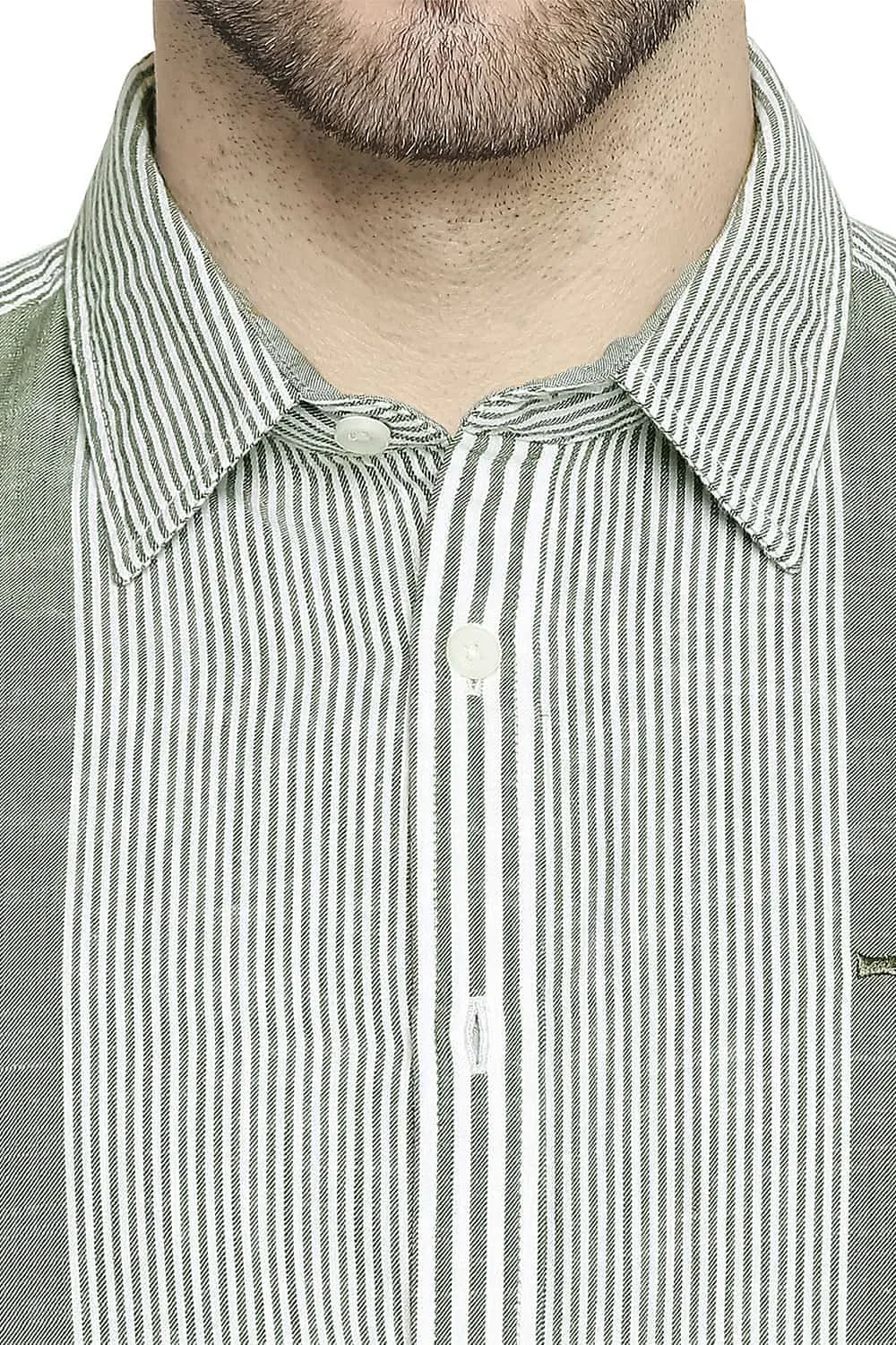 Slim Fit Slub Eng Vertical Stripe Shirt