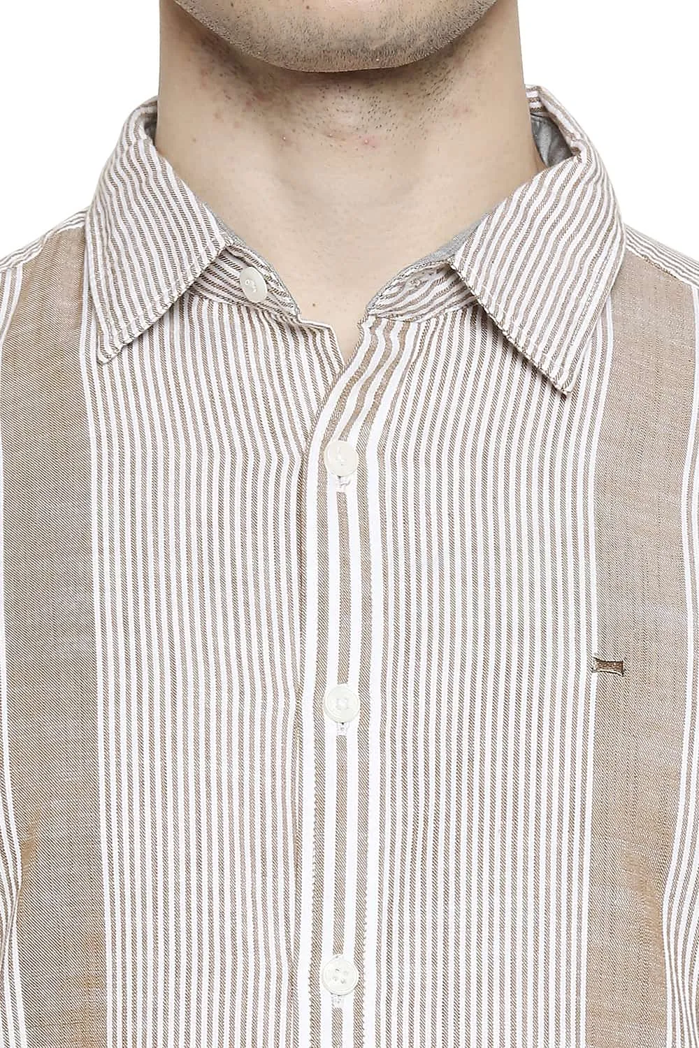 Slim Fit Slub Eng Vertical Stripe Shirt