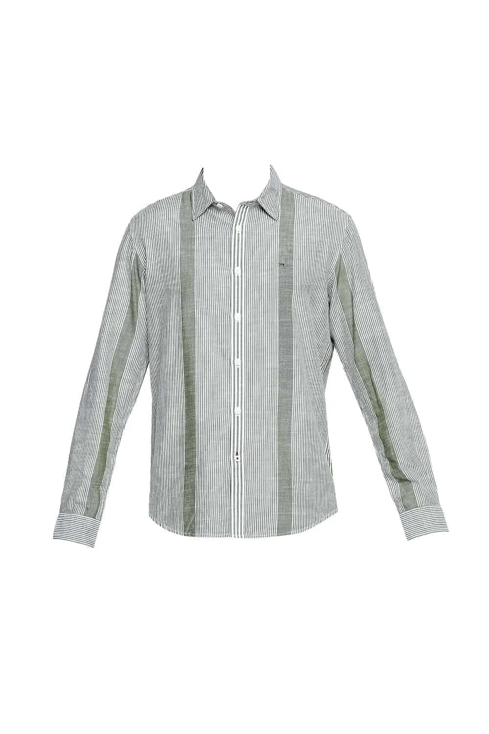 Slim Fit Slub Eng Vertical Stripe Shirt