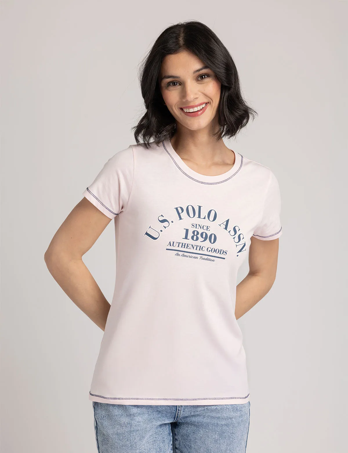 SMALL SOFT CREST RINGER JERSEY T-SHIRT