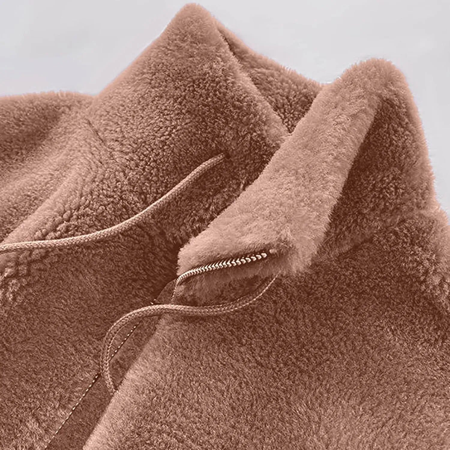 SMIDOW Fuzzy Fleece Coat For Womens Fall Fashion 2023 Standing Collar Warm Cardigan Zipper Fluffy Jackets Outerwear