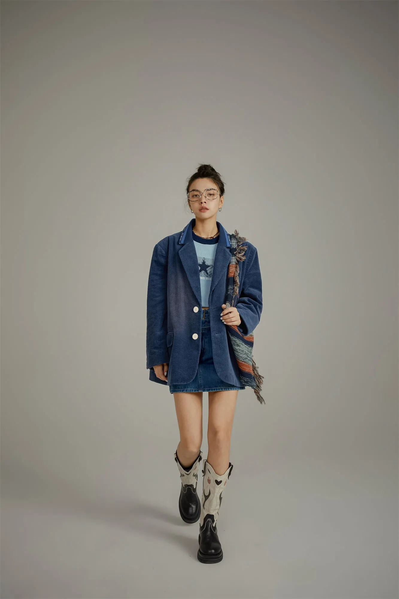 Smiley Corduroy Blazer Jacket