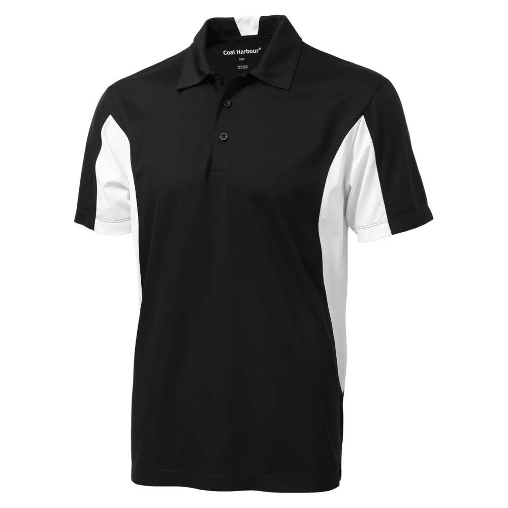Snag Resistant Colour Block Sport Shirt Black-White
