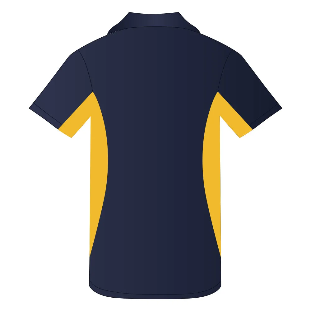 Snag Resistant Colour Block Sport Shirt True Navy-Gold