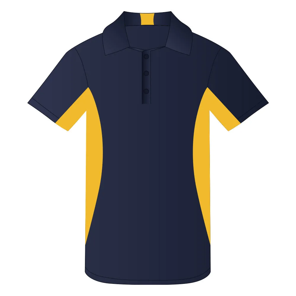 Snag Resistant Colour Block Sport Shirt True Navy-Gold