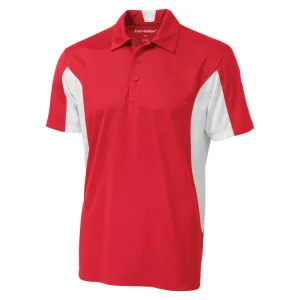 Snag Resistant Colour Block Sport Shirt True Red-White
