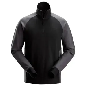 Snickers 2841 Two coloured 1/2 zipped Sweatshirt - Black