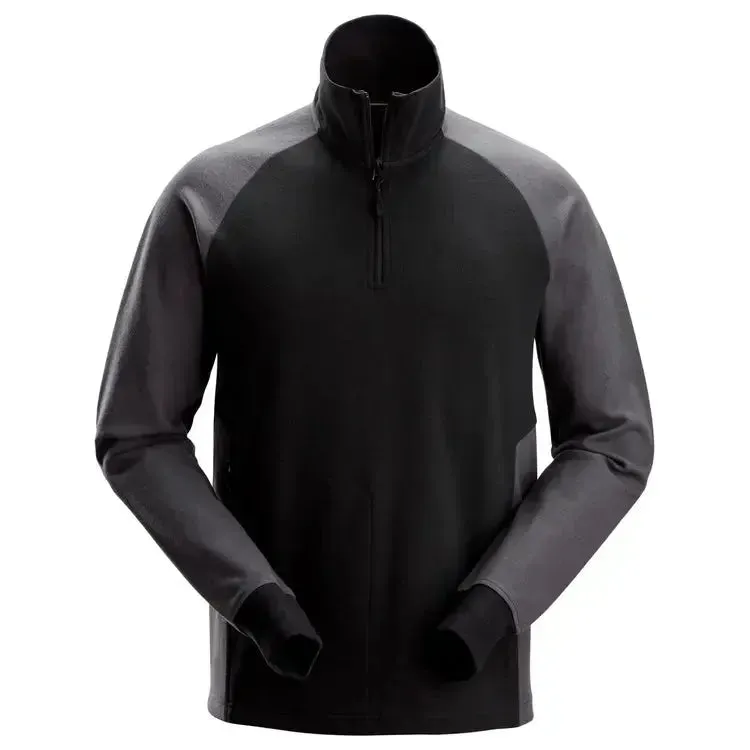 Snickers 2841 Two coloured 1/2 zipped Sweatshirt - Black
