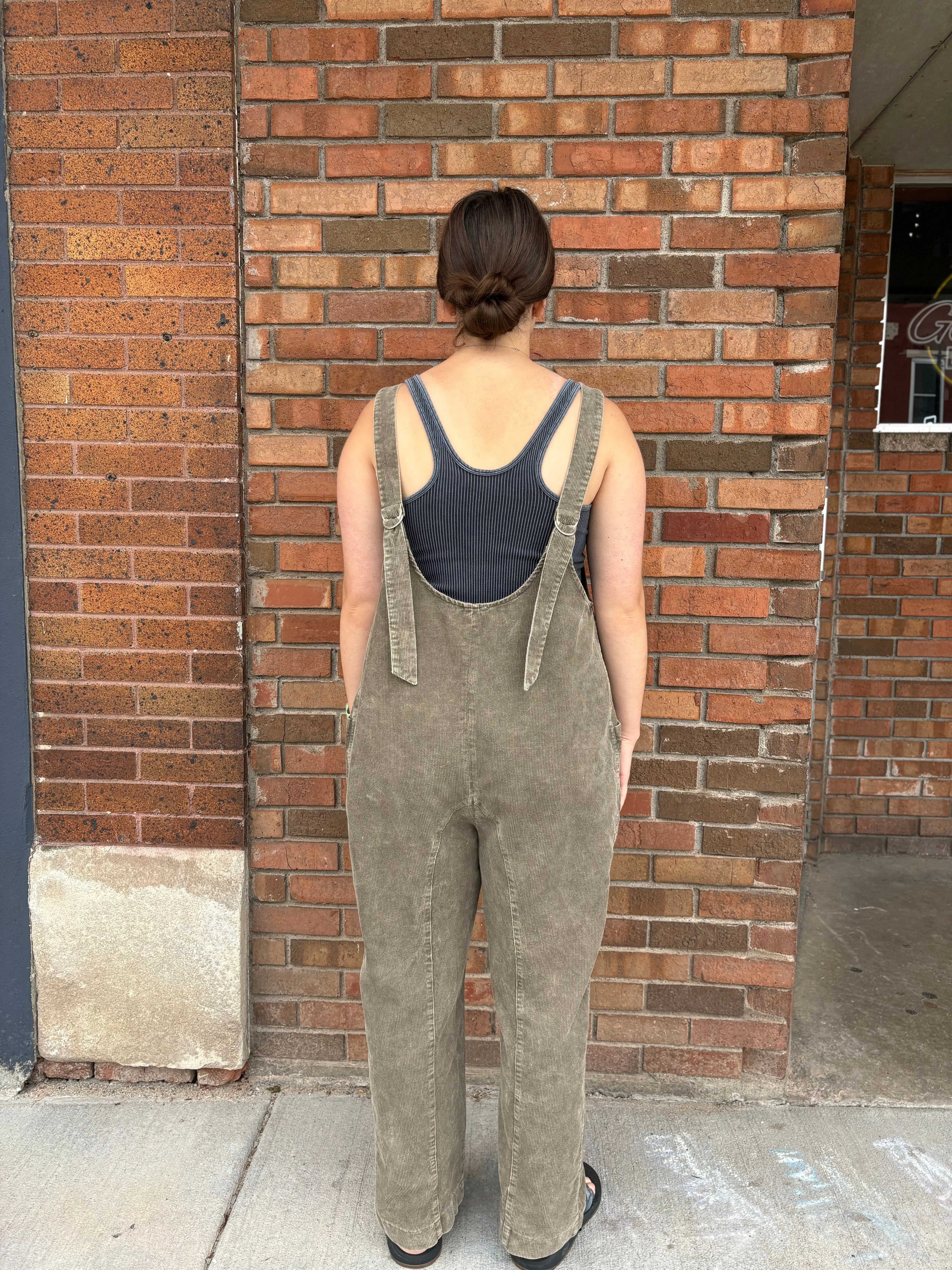 Snow Wash Corduroy Overall