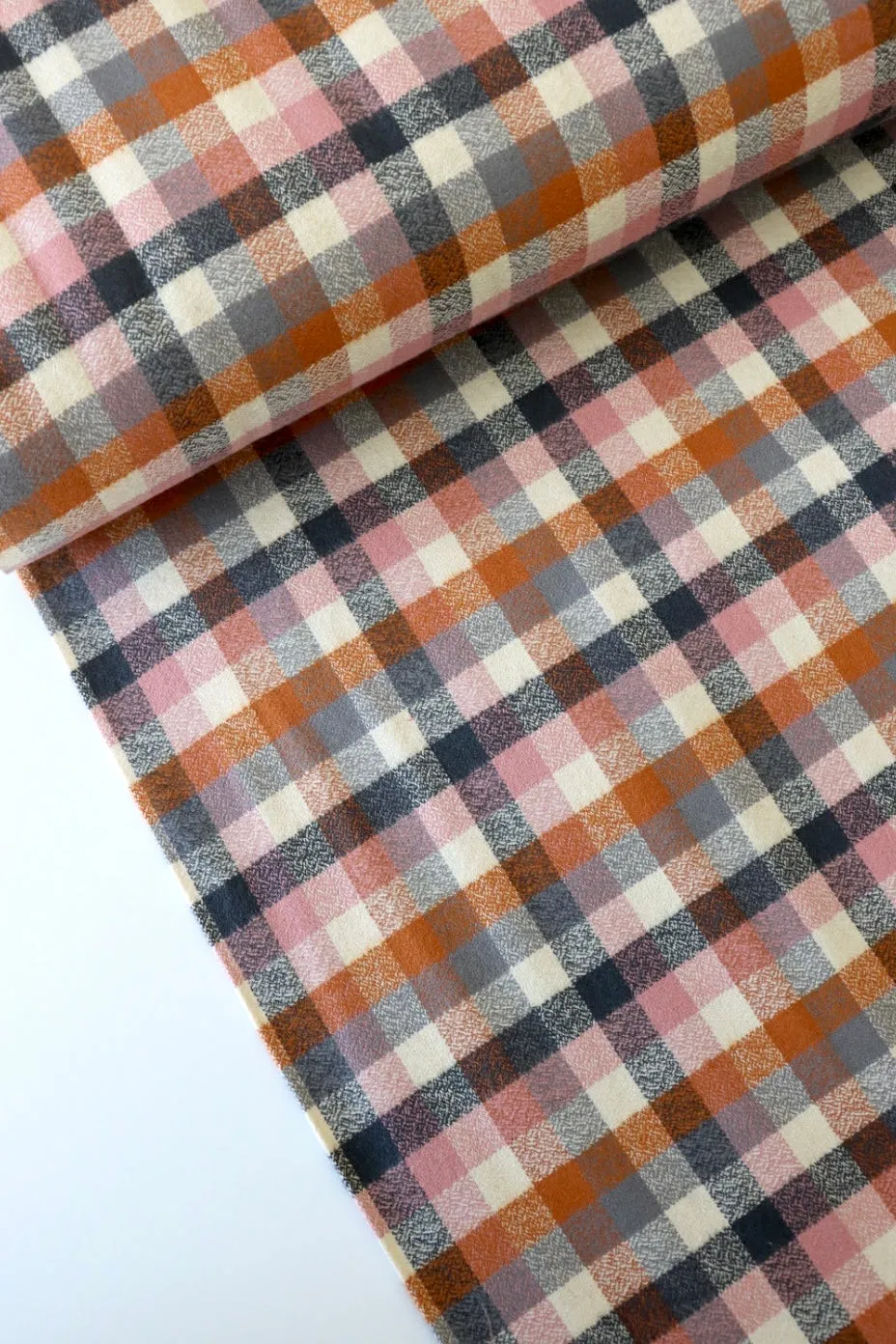 Spice/Navy/Mauve Mini Check | Mammoth Flannel | Robert Kaufman