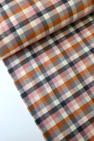 Spice/Navy/Mauve Mini Check | Mammoth Flannel | Robert Kaufman