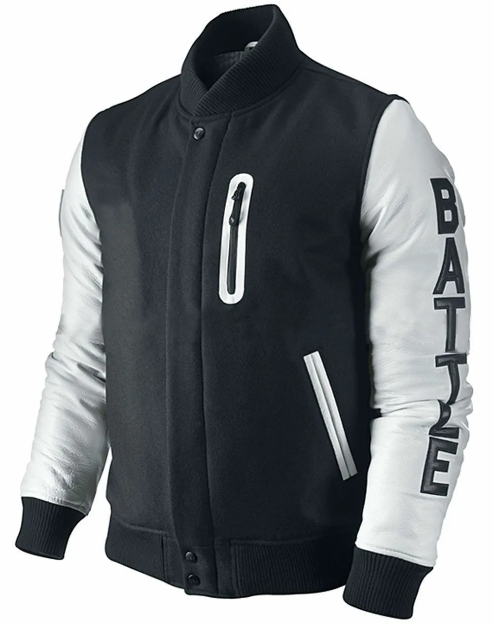 Spine Spark M. Jordan KOBE Destroyer Black XXIV Varsity White Leather Sleeves