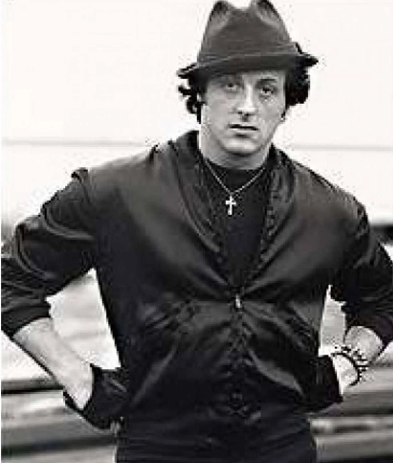 Spine Spark Man's Rocky Tiger Patch Balboa Satin Black Elegant Jacket