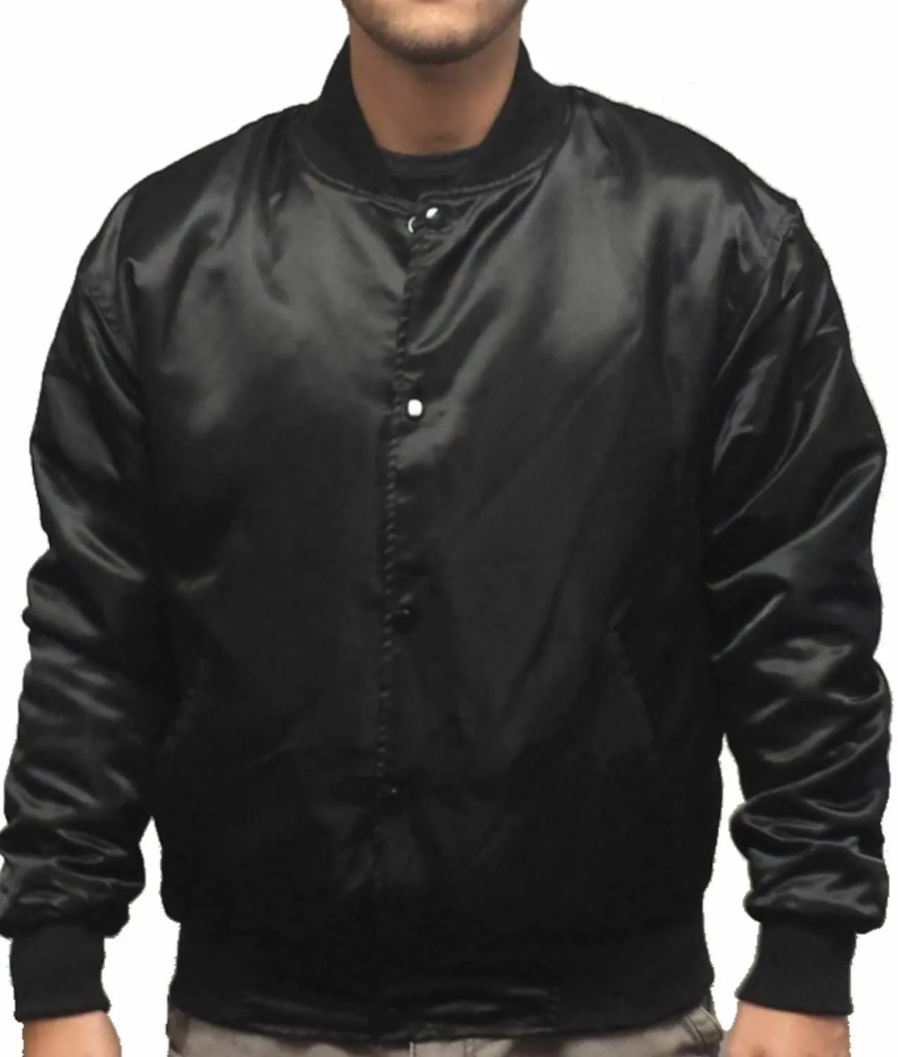 Spine Spark Man's Rocky Tiger Patch Balboa Satin Black Elegant Jacket