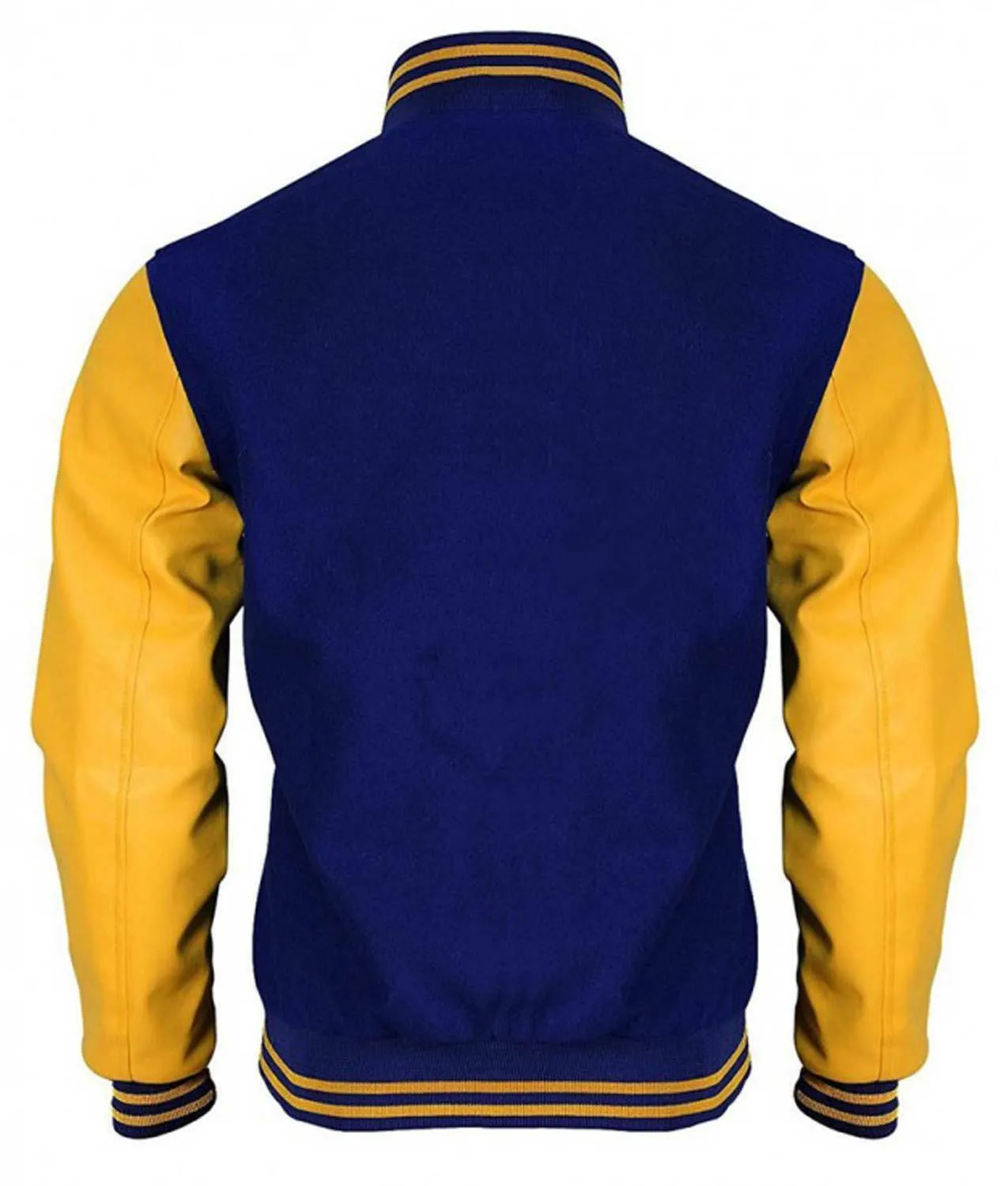 Spine Spark Riverdale Royal Blue Wool Varsity Jacket Gold Yellow Leather Sleeves