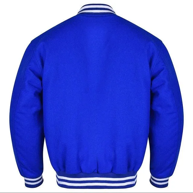 Spine Spark Royal Blue Full Wool Varsity Letterman Baseball Jacket