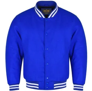 Spine Spark Royal Blue Full Wool Varsity Letterman Baseball Jacket