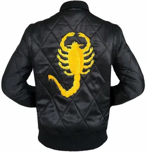 Spine Spark Scorpion Drive Ryan Gosling Black Satin Jacket