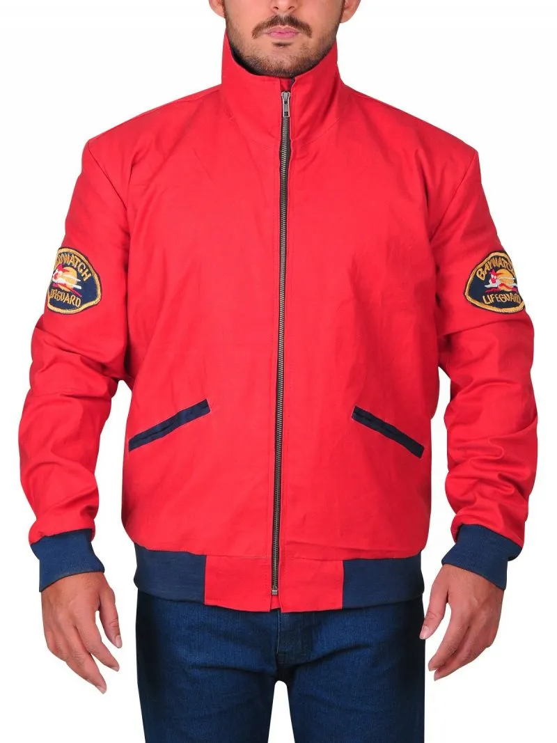 SPINESPARK DAVID HASSELHOFF BAYWATCH LIFEGUARD BOMBER JACKET