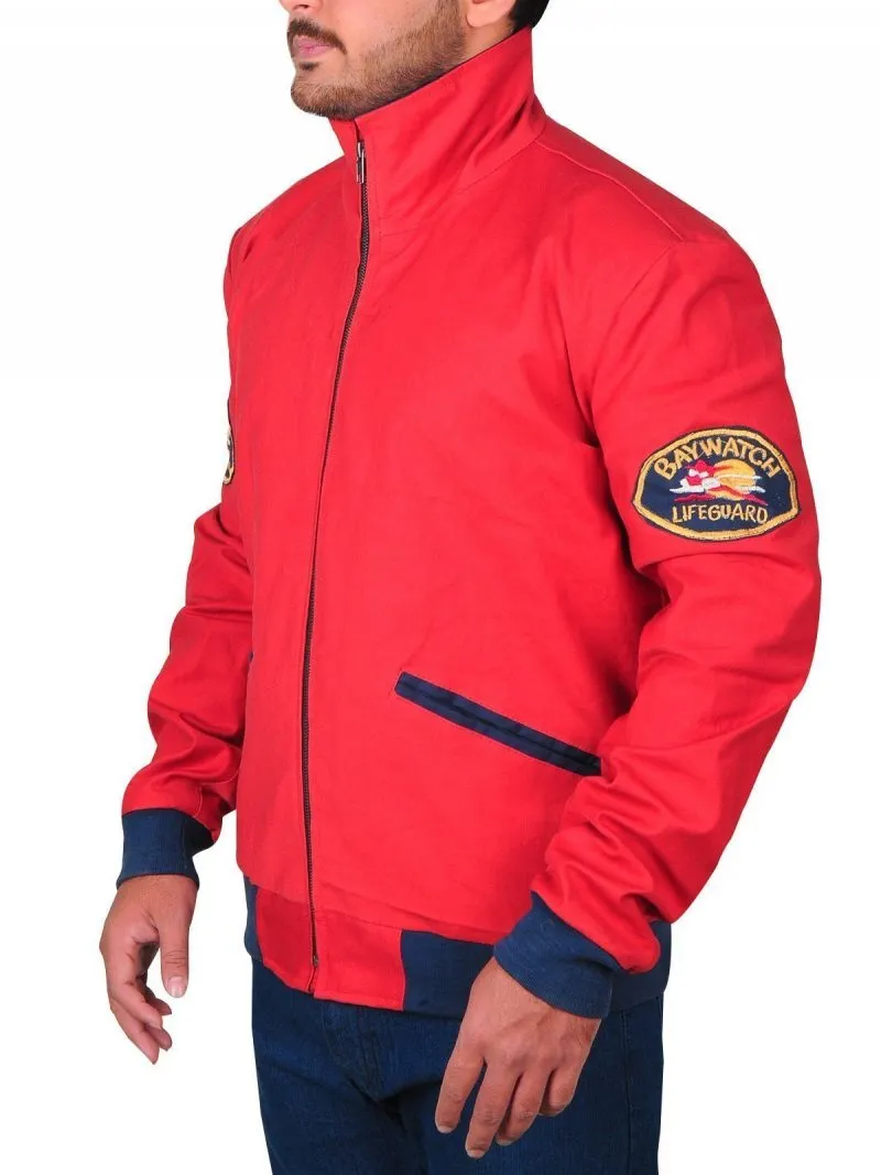 SPINESPARK DAVID HASSELHOFF BAYWATCH LIFEGUARD BOMBER JACKET