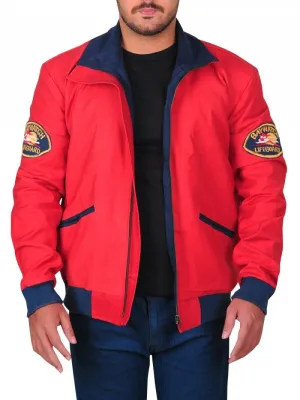 SPINESPARK DAVID HASSELHOFF BAYWATCH LIFEGUARD BOMBER JACKET