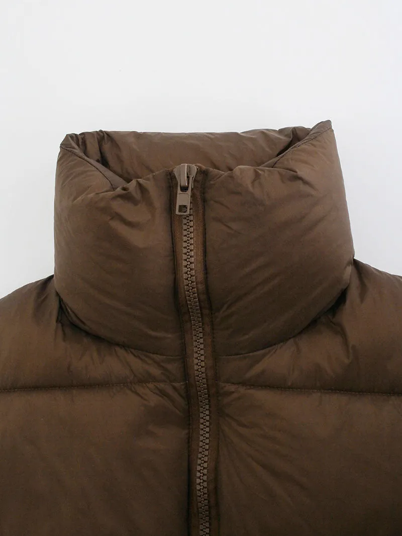 Stand-up Collar Sleeveless Padded Vest