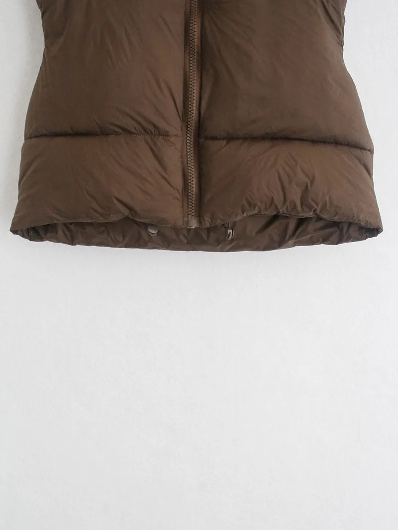 Stand-up Collar Sleeveless Padded Vest
