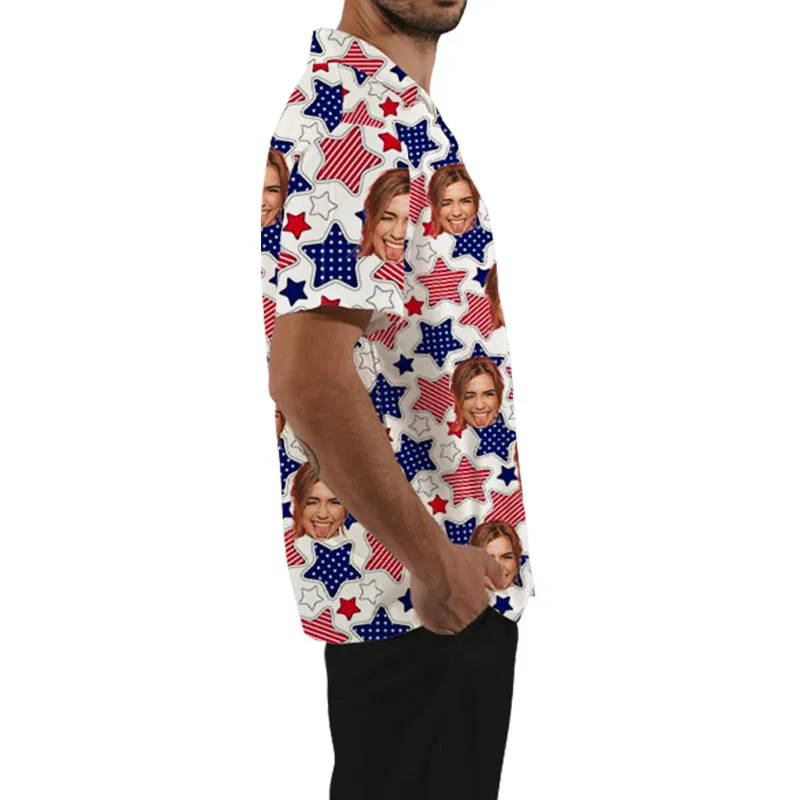 Star Print Custom Hawaiian Shirts Personalized Men's Gifts Loose Summer Tops