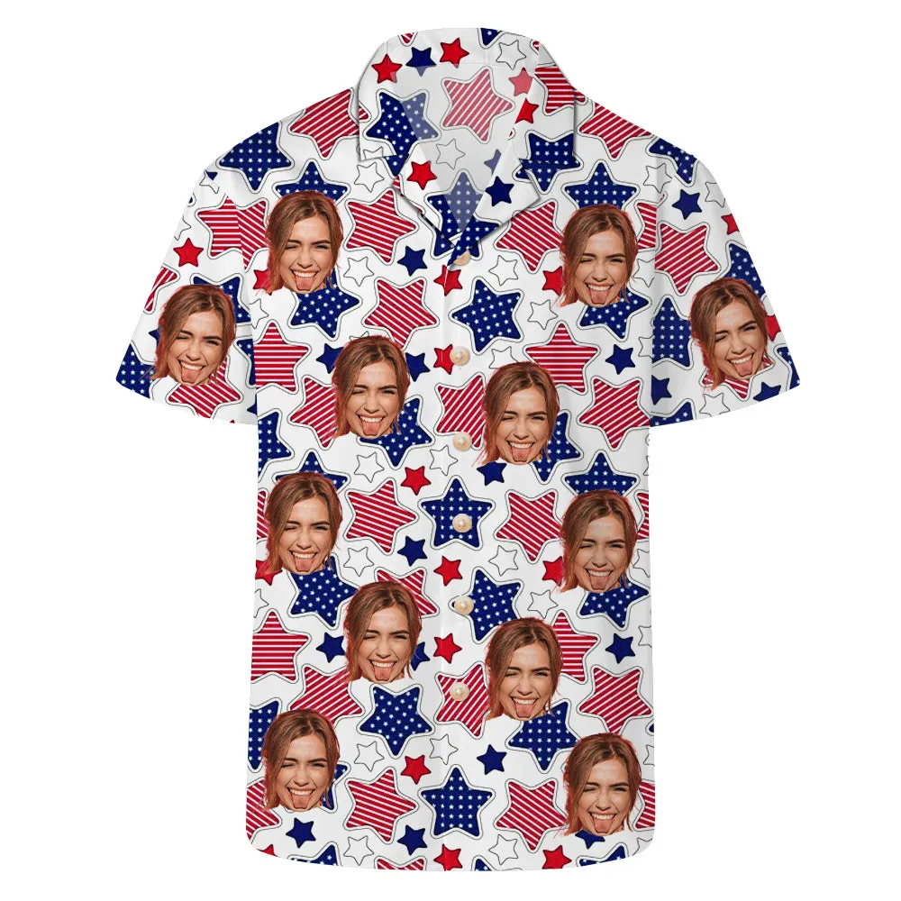 Star Print Custom Hawaiian Shirts Personalized Men's Gifts Loose Summer Tops