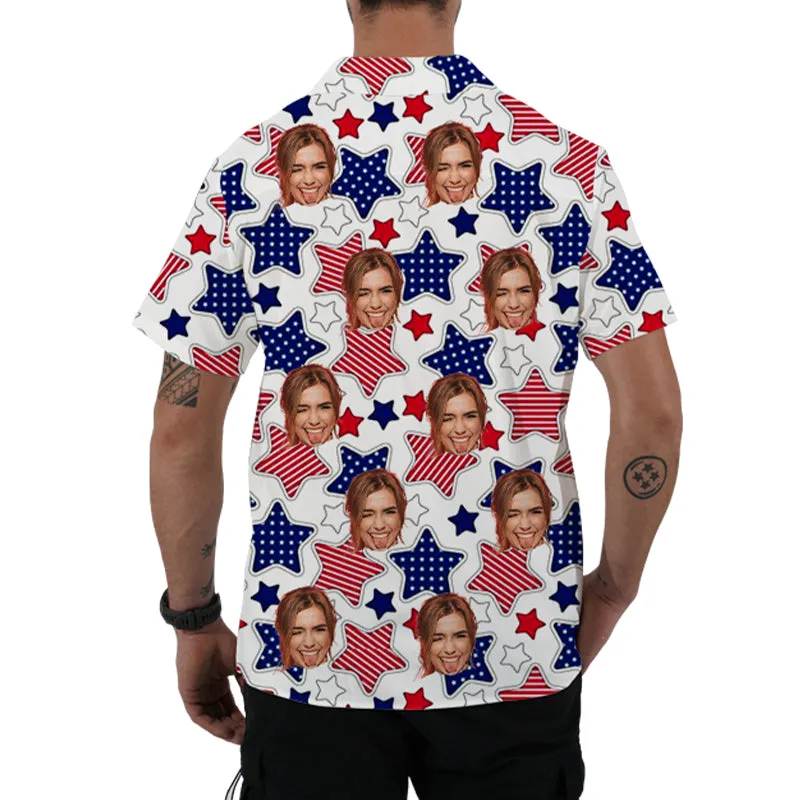 Star Print Custom Hawaiian Shirts Personalized Men's Gifts Loose Summer Tops
