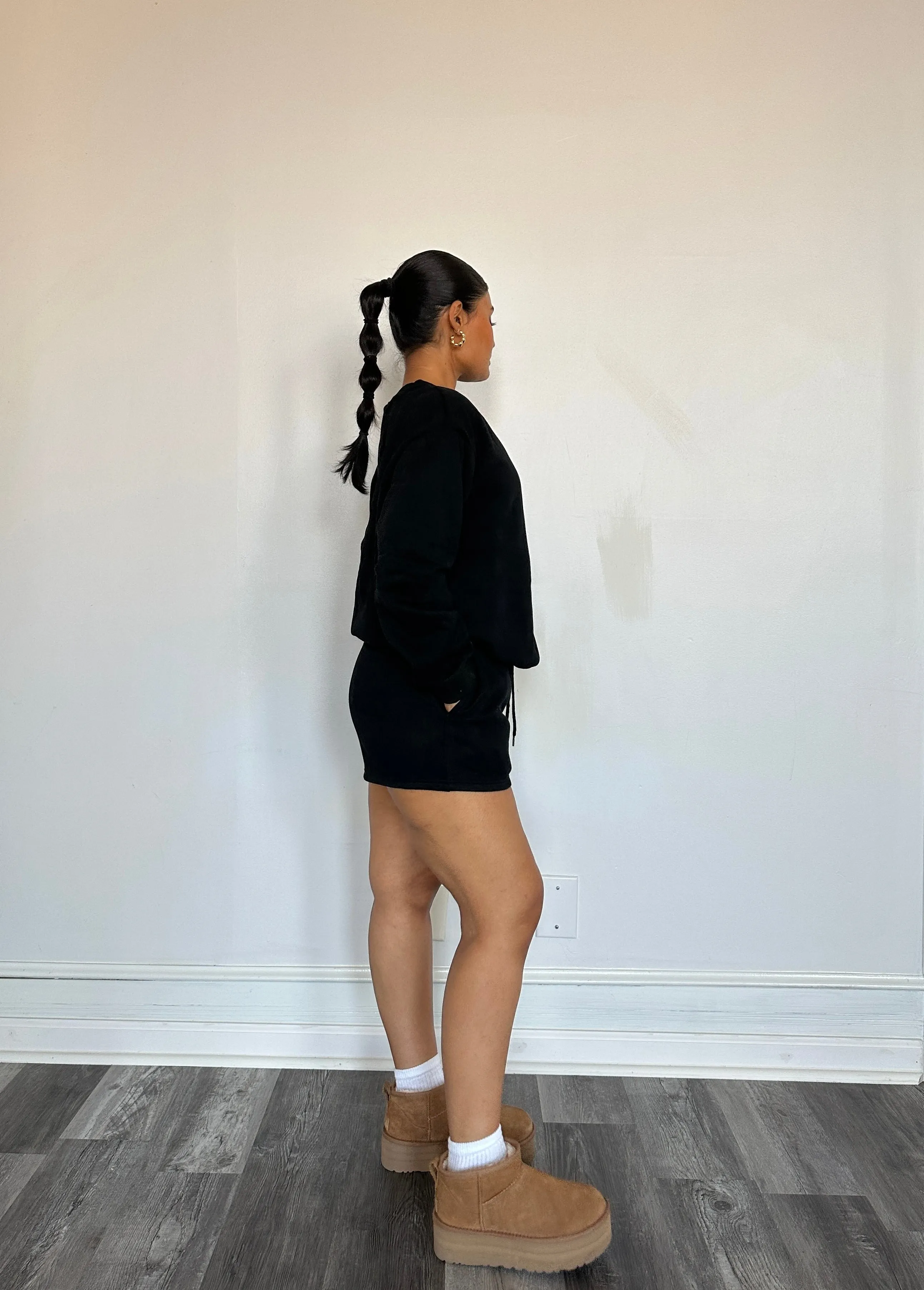 Stay Home Sweat Set Black