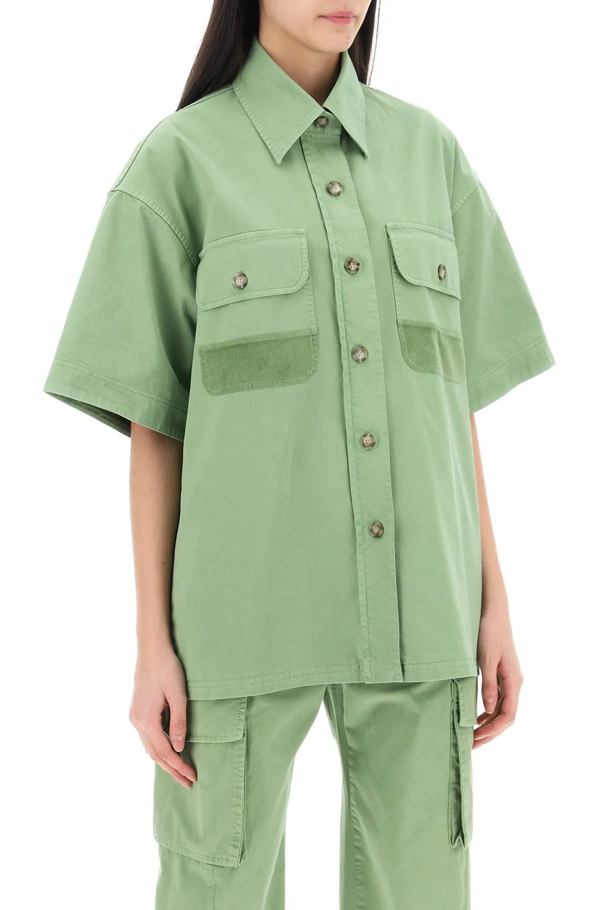 Stella mccartney oversized short-slee 620081 3DU400 PISTACHIO