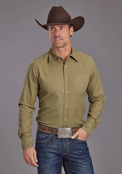 Stetson Men's L/S Baby Corduroy Western Snap Shirt in Brown
