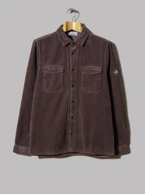 Stone Island Cotton Corduroy Garment Dyed Shirt (Magenta)